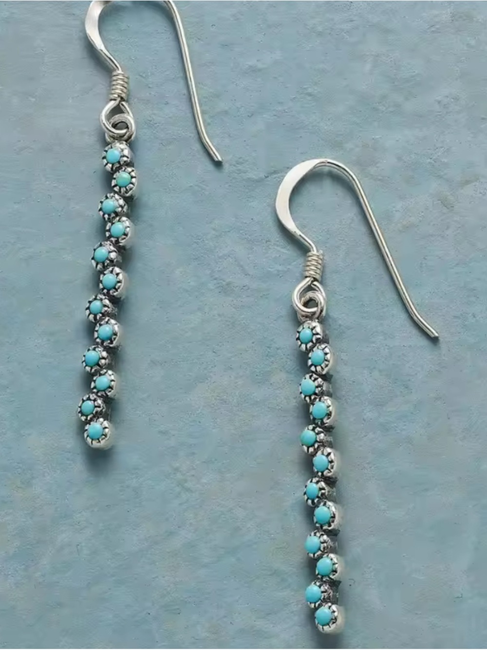 Sterling Silver Dainty Turquoise Drop Earrings